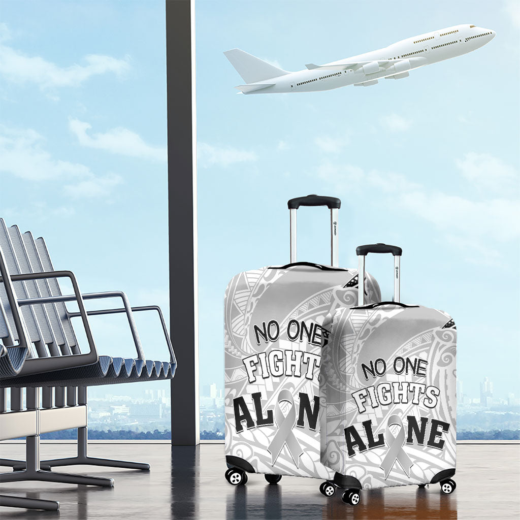 Polynesia Brain Cancer Luggage Cover No One Fights Alone