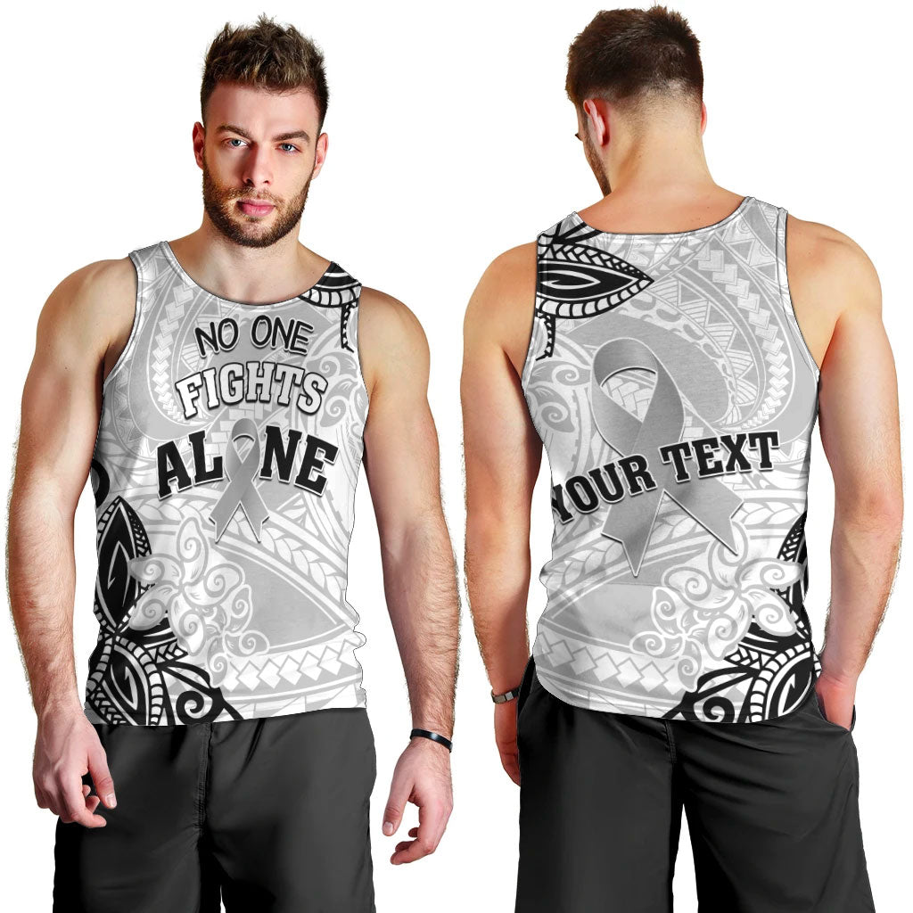 Personalised Polynesia Brain Cancer Men Tank Top No One Fights Alone