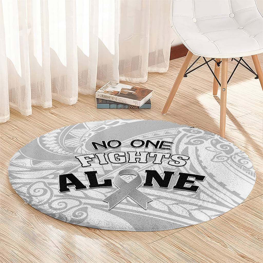 Polynesia Brain Cancer Round Carpet No One Fights Alone