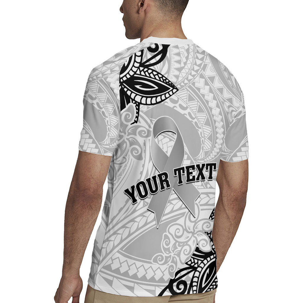 Personalised Polynesia Brain Cancer Rugby Jersey No One Fights Alone
