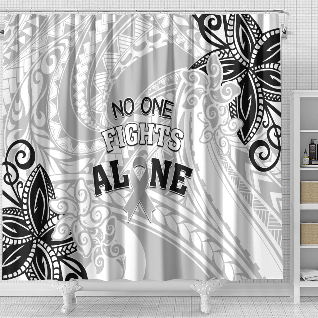 Polynesia Brain Cancer Shower Curtain No One Fights Alone