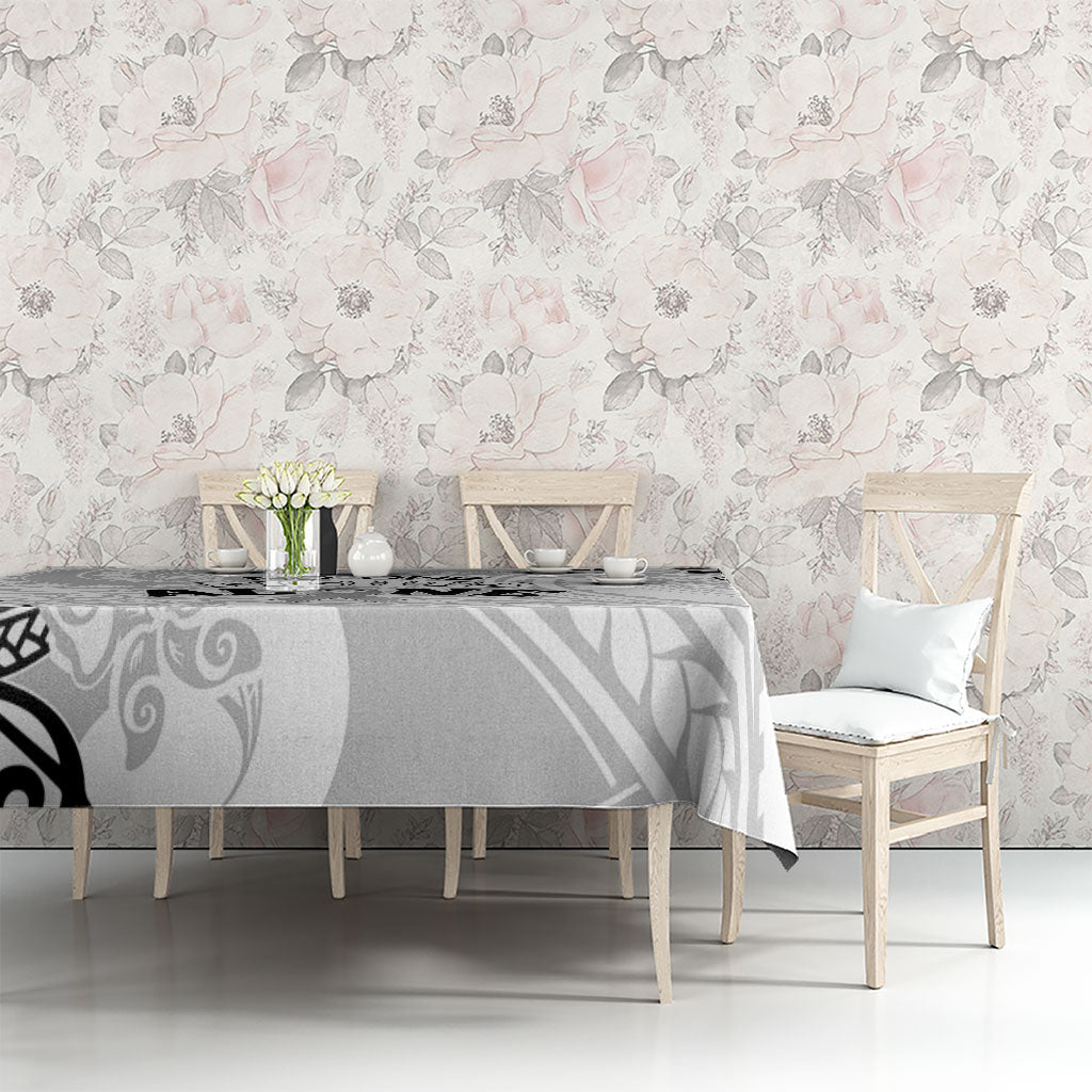 Polynesia Brain Cancer Tablecloth No One Fights Alone
