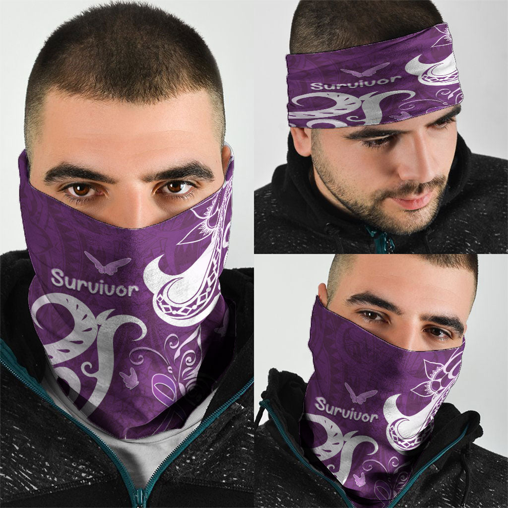Fibromyalgia Support Neck Gaiter Polynesian Purple Ribbon