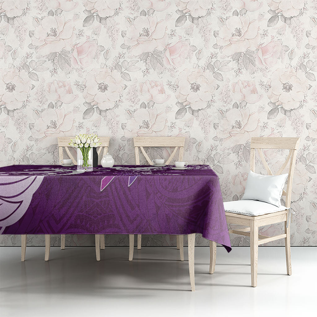 Fibromyalgia Support Tablecloth Polynesian Purple Ribbon