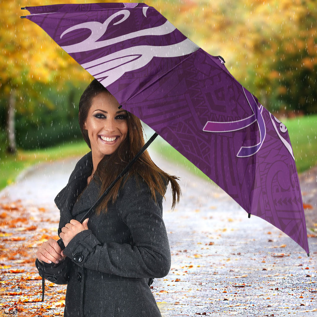 Fibromyalgia Support Umbrella Polynesian Purple Ribbon