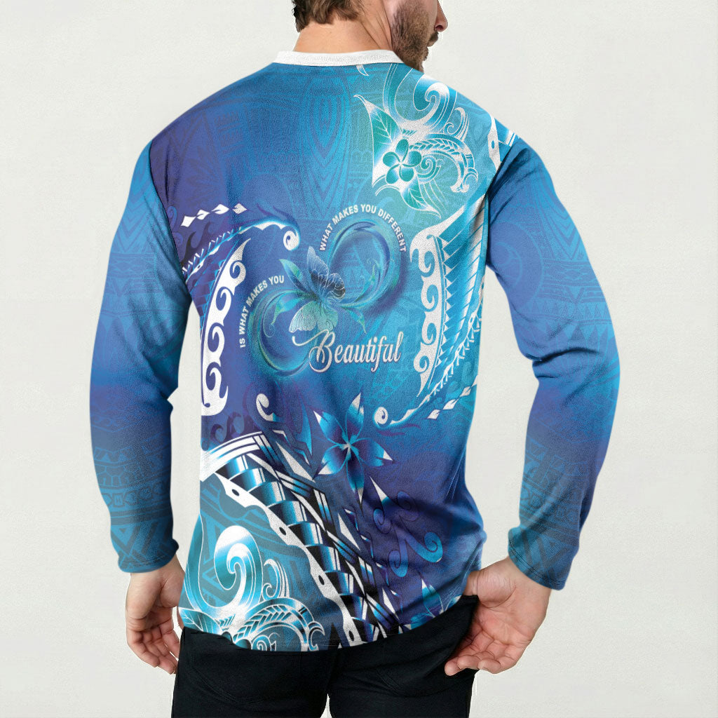 Polynesia Autism Support Button Sweatshirt Be In Awe Of My 'Tism