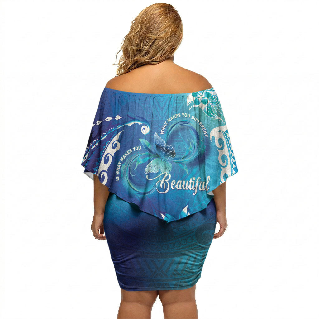 Polynesia Autism Support Off Shoulder Short Dress Be In Awe Of My 'Tism