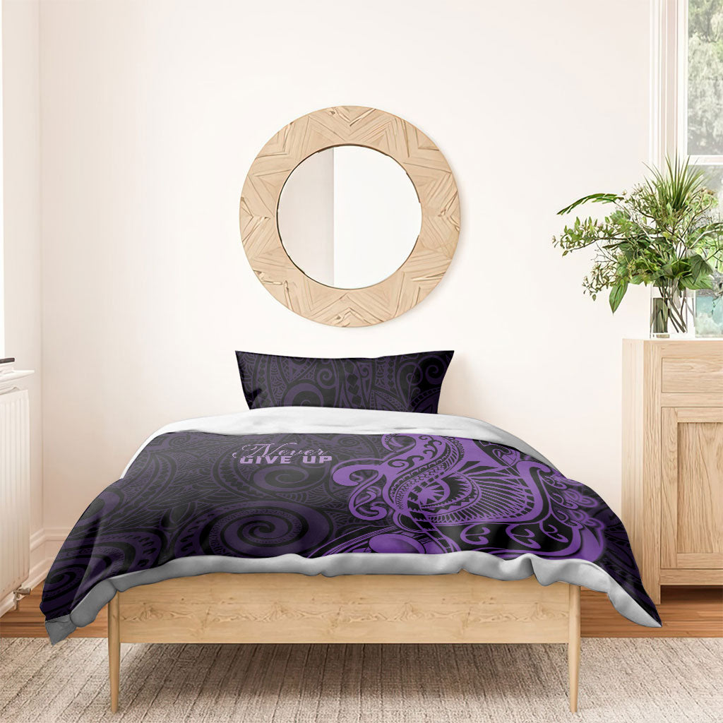 Lupus Warrior Bedding Set Never Give Up Polynesian Style