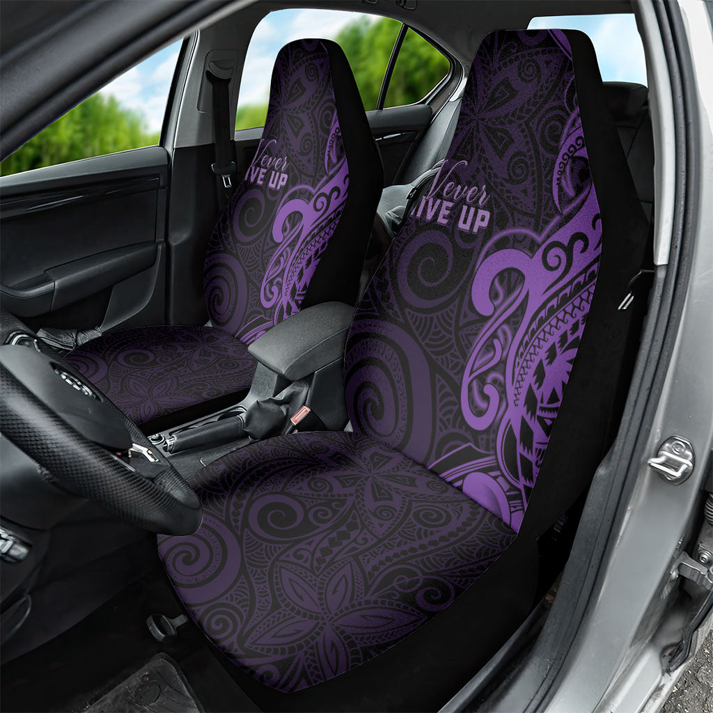 Lupus Warrior Car Seat Cover Never Give Up Polynesian Style