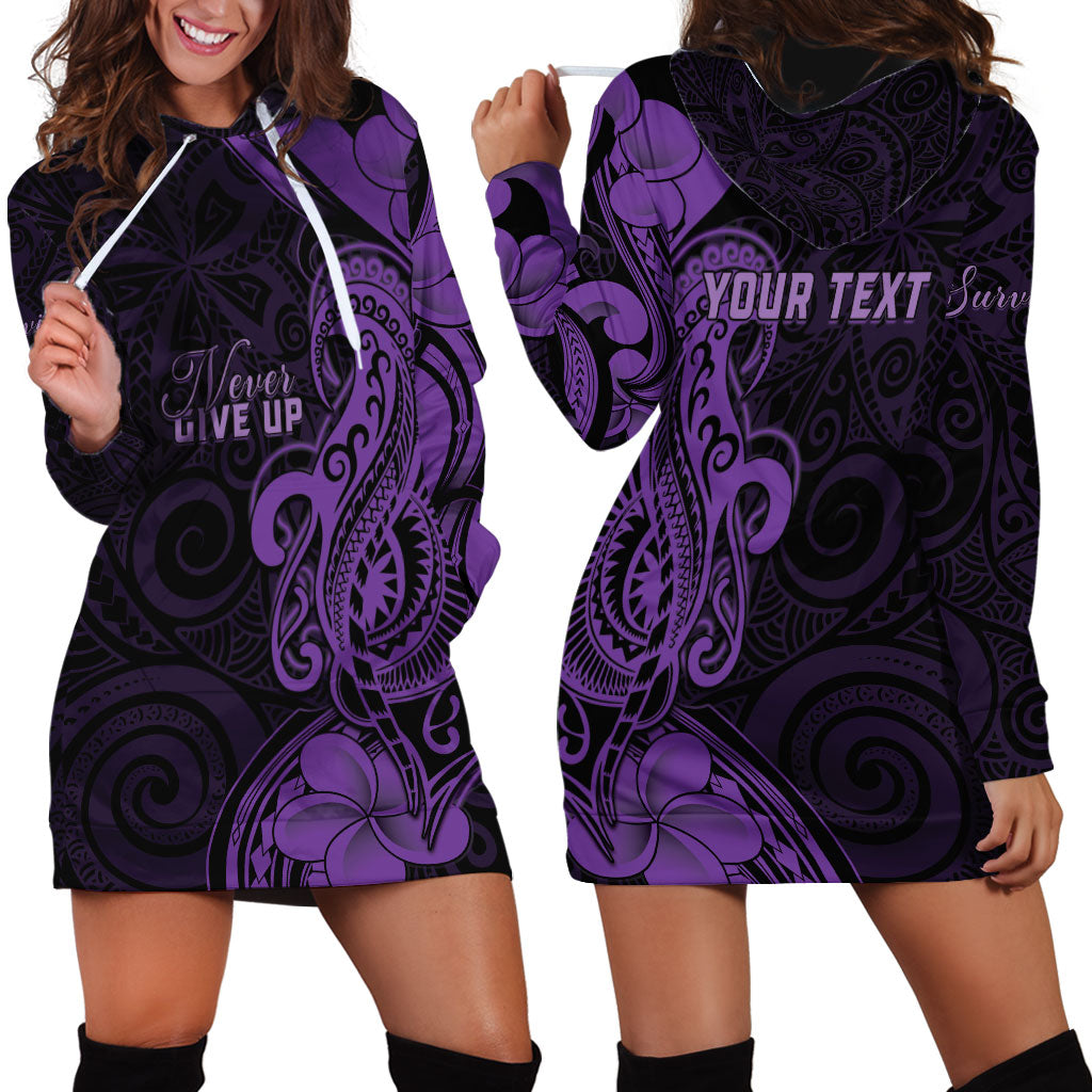 Personalised Lupus Warrior Hoodie Dress Never Give Up Polynesian Style
