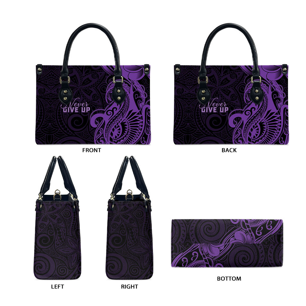 Lupus Warrior Leather Bag Never Give Up Polynesian Style
