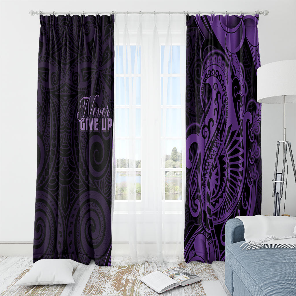 Lupus Warrior Window Curtain Never Give Up Polynesian Style