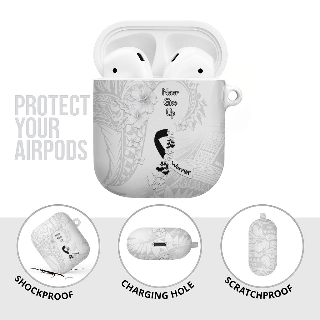 Lung Cancer Support AirPods Case Never Give Up Polynesian Style