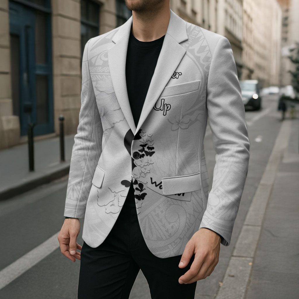 Lung Cancer Support Blazer Never Give Up Polynesian Style