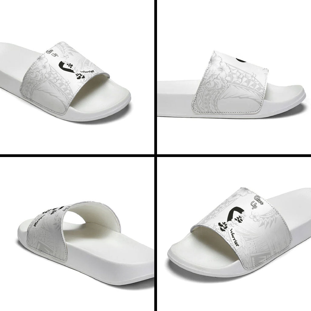 Lung Cancer Support Slide Sandals Never Give Up Polynesian Style