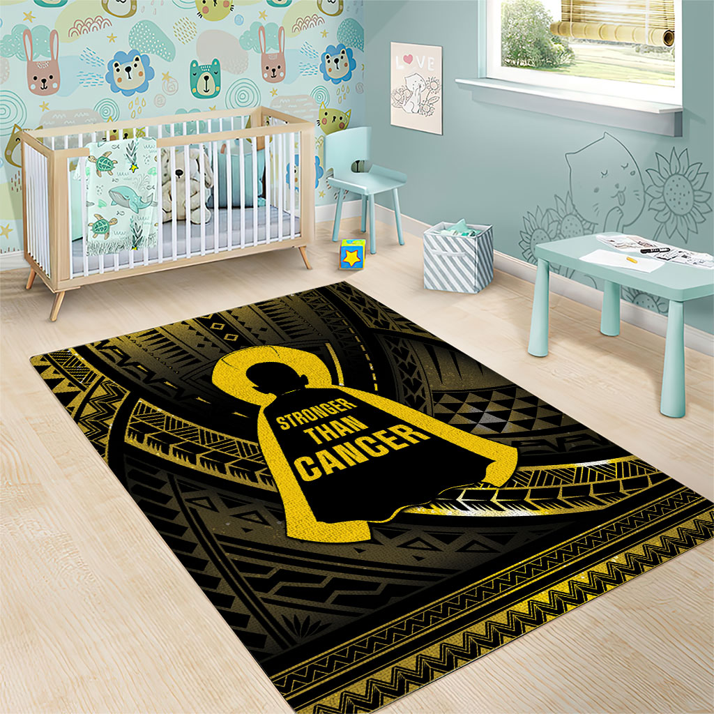 Polynesia Childhood Cancer Support Area Rug You Are Stronger Than Cancer