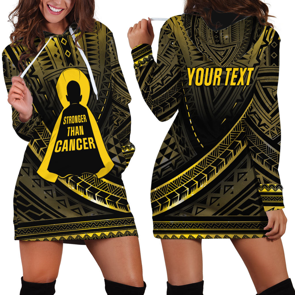 Personalised Polynesia Childhood Cancer Support Hoodie Dress You Are Stronger Than Cancer