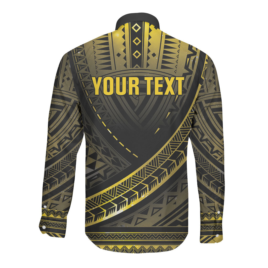Personalised Polynesia Childhood Cancer Support Long Sleeve Button Shirt You Are Stronger Than Cancer