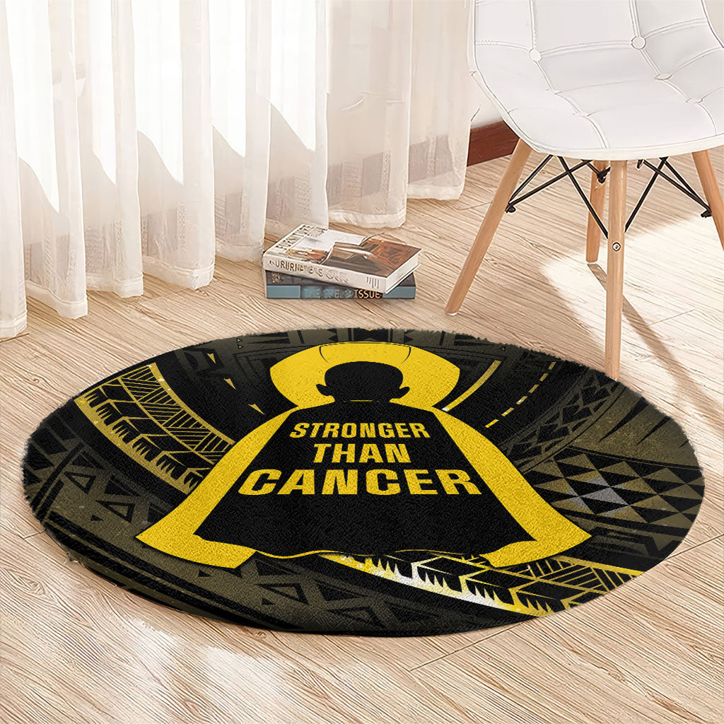 Polynesia Childhood Cancer Support Round Carpet You Are Stronger Than Cancer