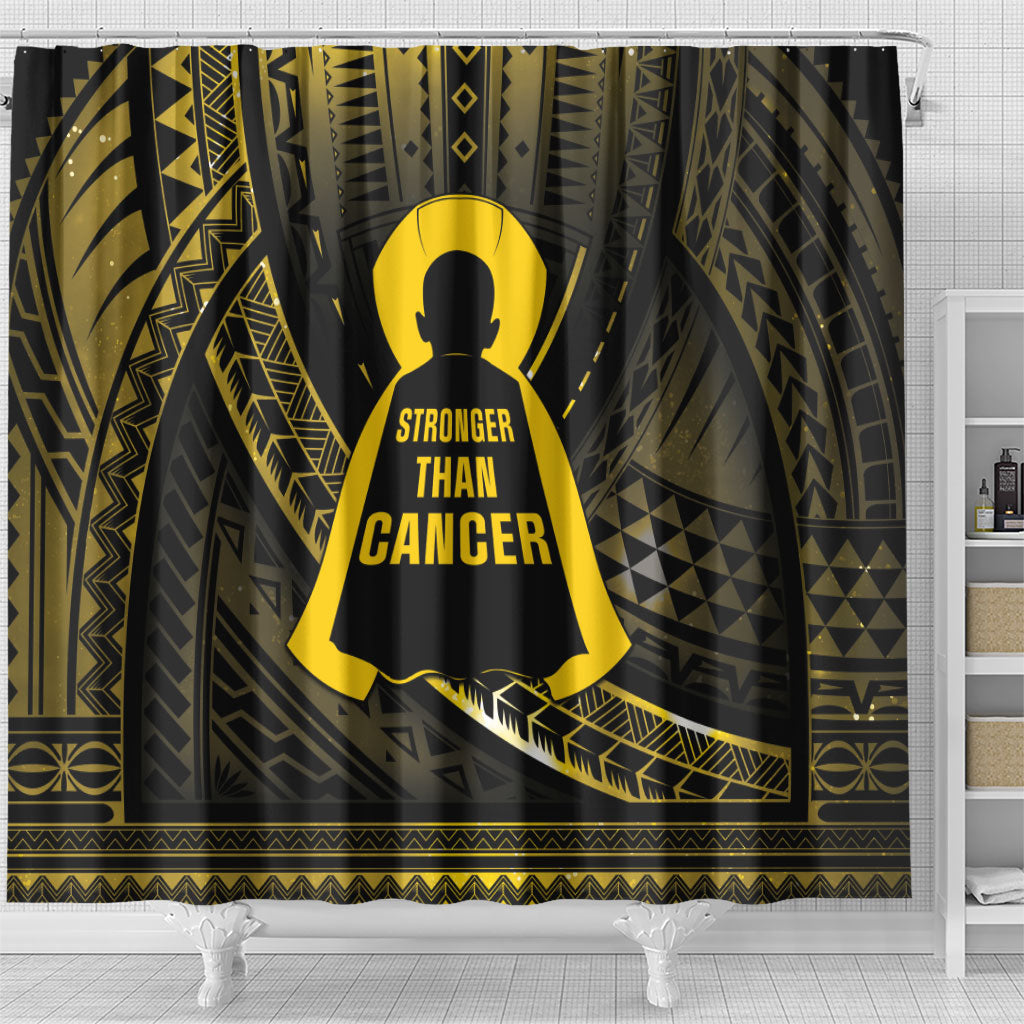 Polynesia Childhood Cancer Support Shower Curtain You Are Stronger Than Cancer