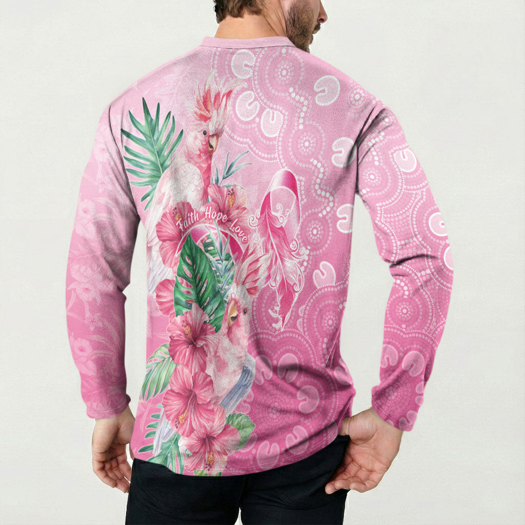 Australia Cockatoos Breast Cancer Button Sweatshirt Faith Hope Love
