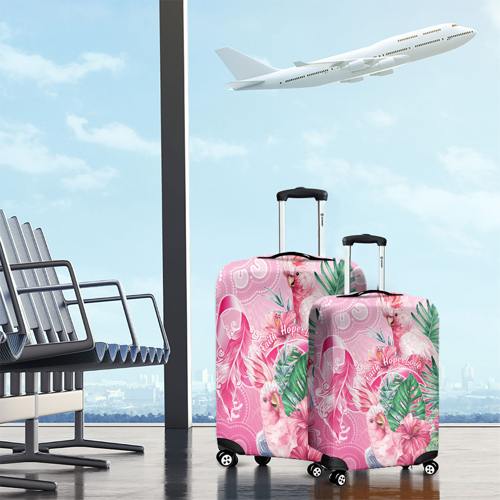 Australia Cockatoos Breast Cancer Luggage Cover Faith Hope Love
