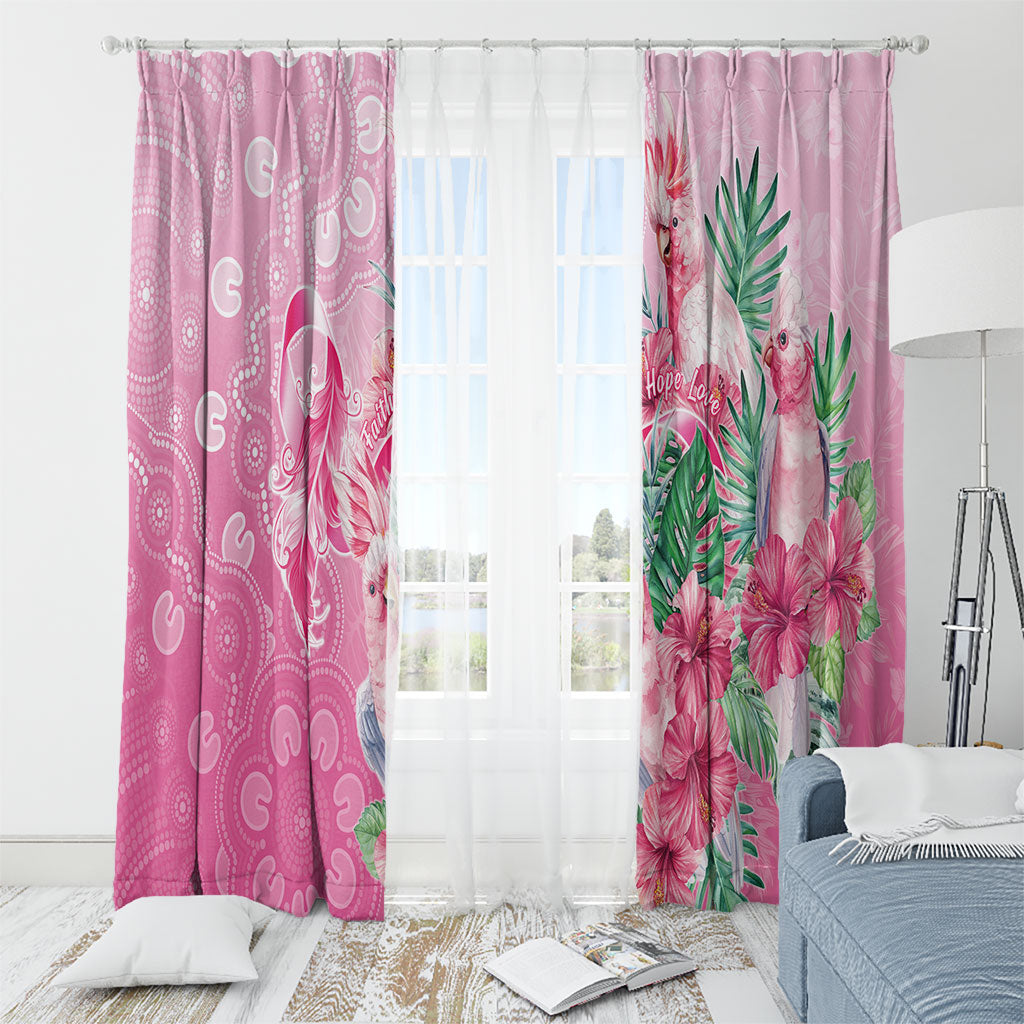 Australia Cockatoos Breast Cancer Window Curtain Faith Hope Love