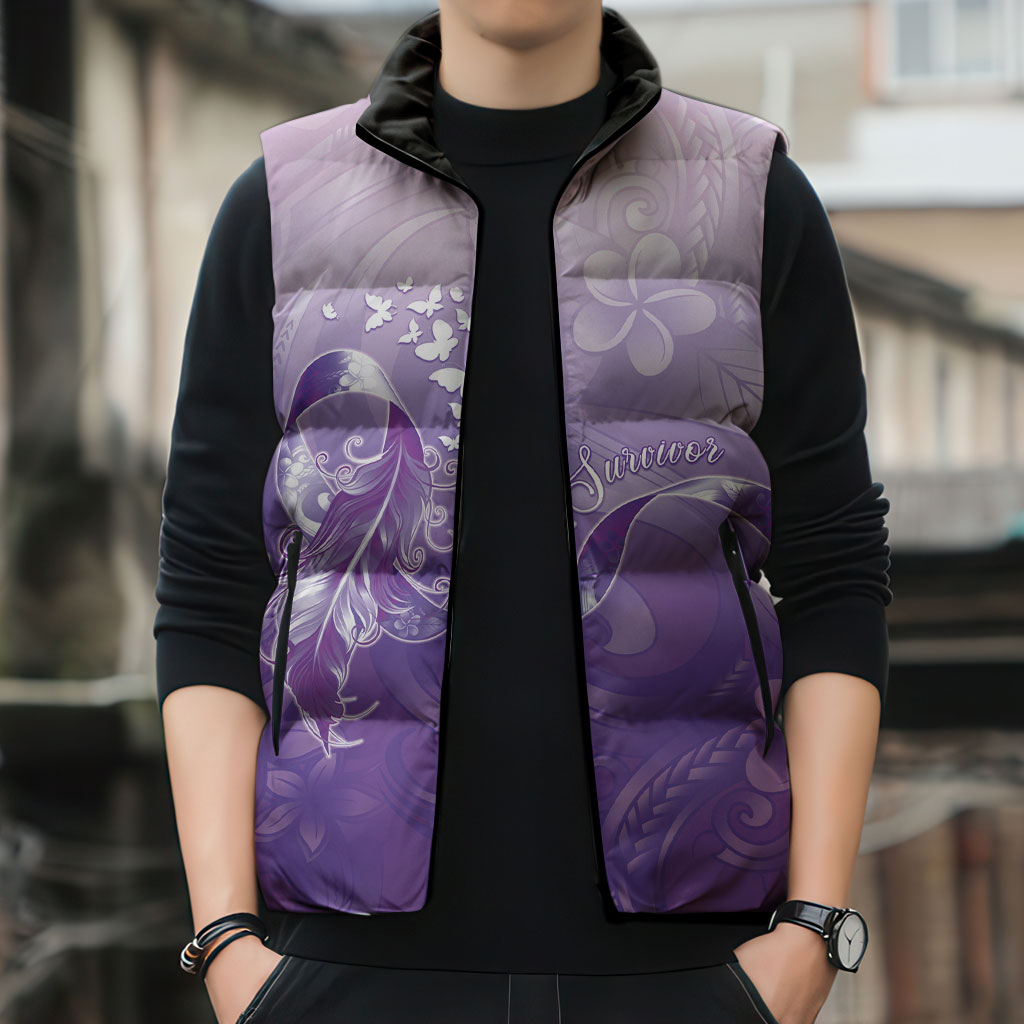 Lupus Survivor Sleeveless Puffer Jacket Polynesian Style