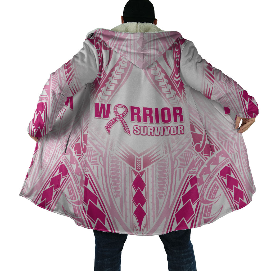 Breast Cancer Pink Out Cloak Polynesian Art Tattoo White Version