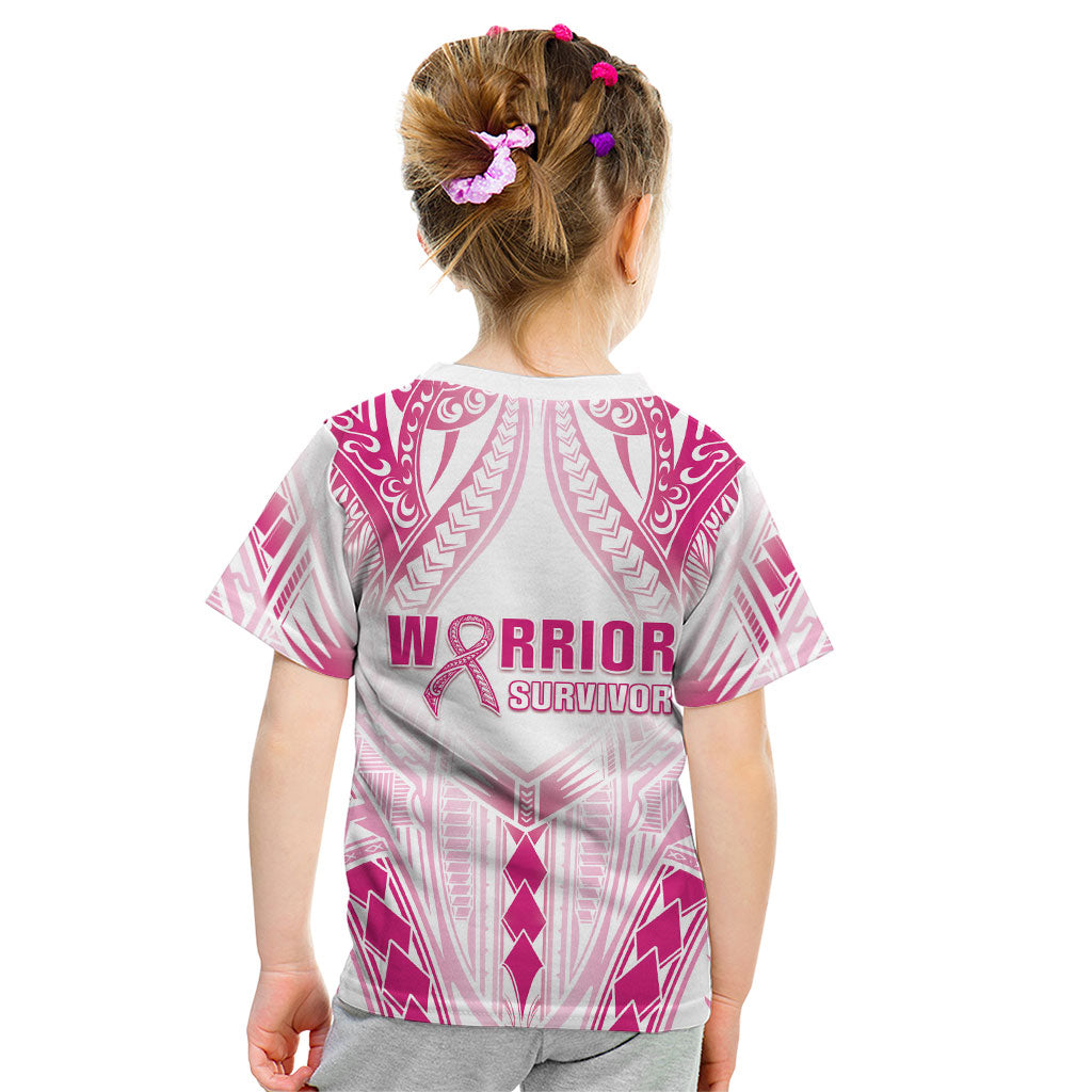 Breast Cancer Pink Out Kid T Shirt Polynesian Art Tattoo White Version