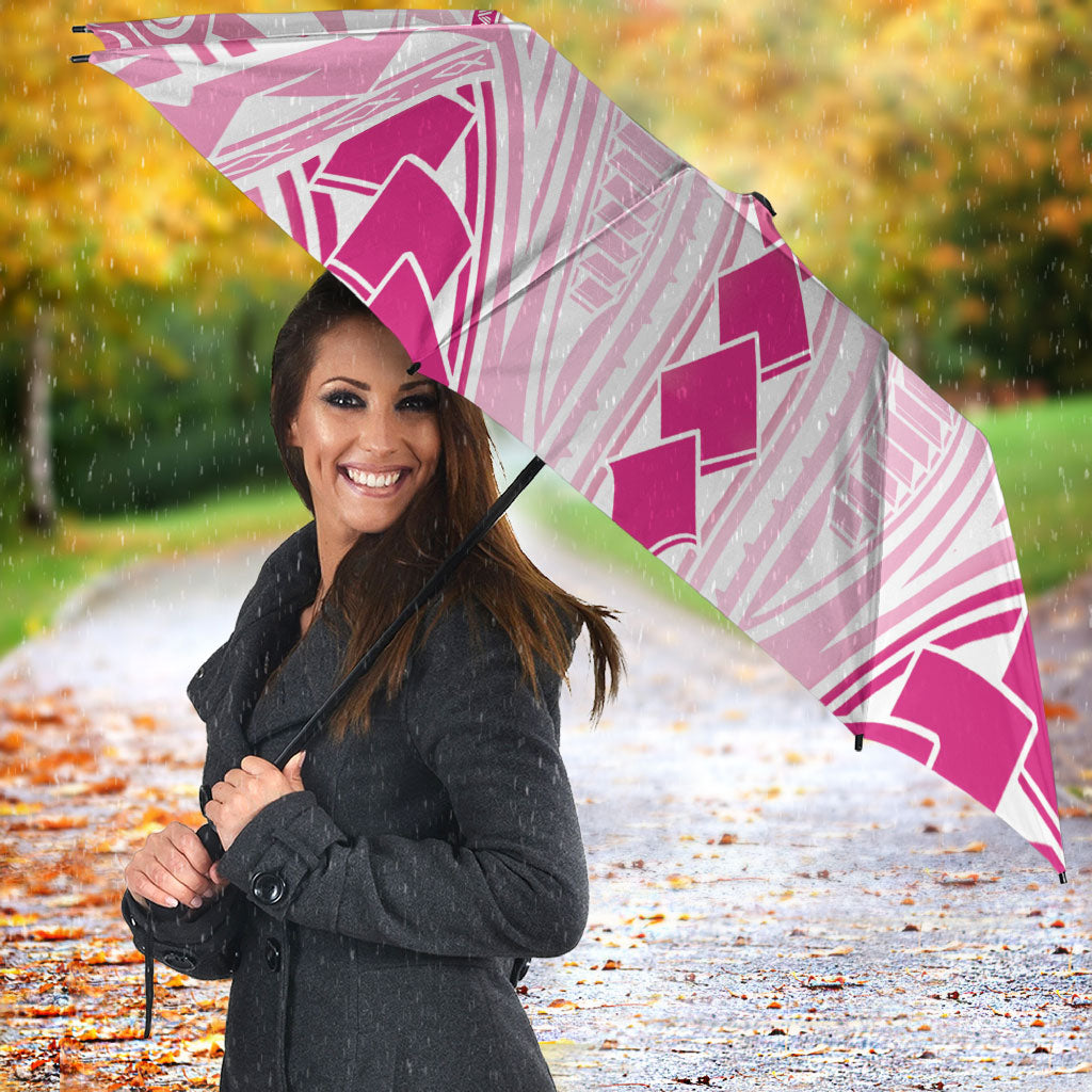 Breast Cancer Pink Out Umbrella Polynesian Art Tattoo White Version