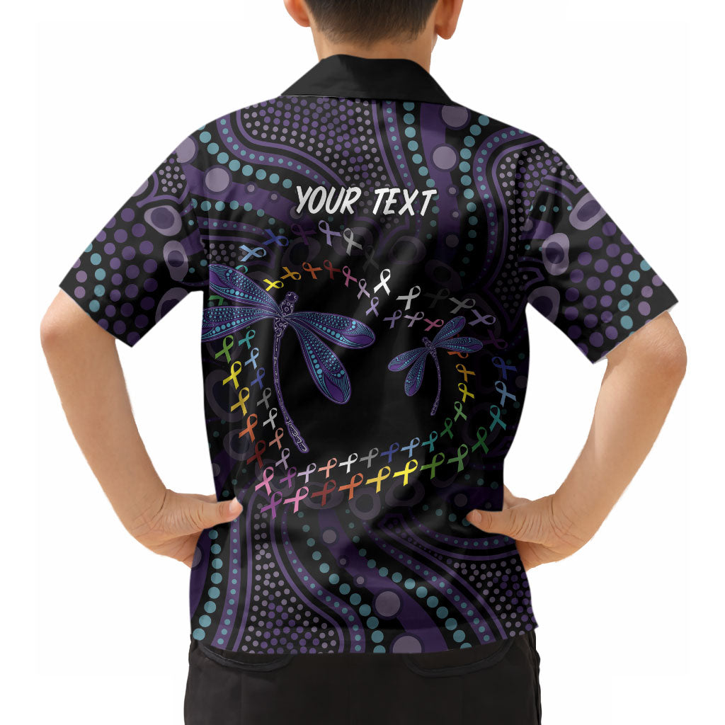 Fight Cancer In All Colors Australia Indigenous Personalized Hawaiian Shirt Dragonflies Aboriginal Art