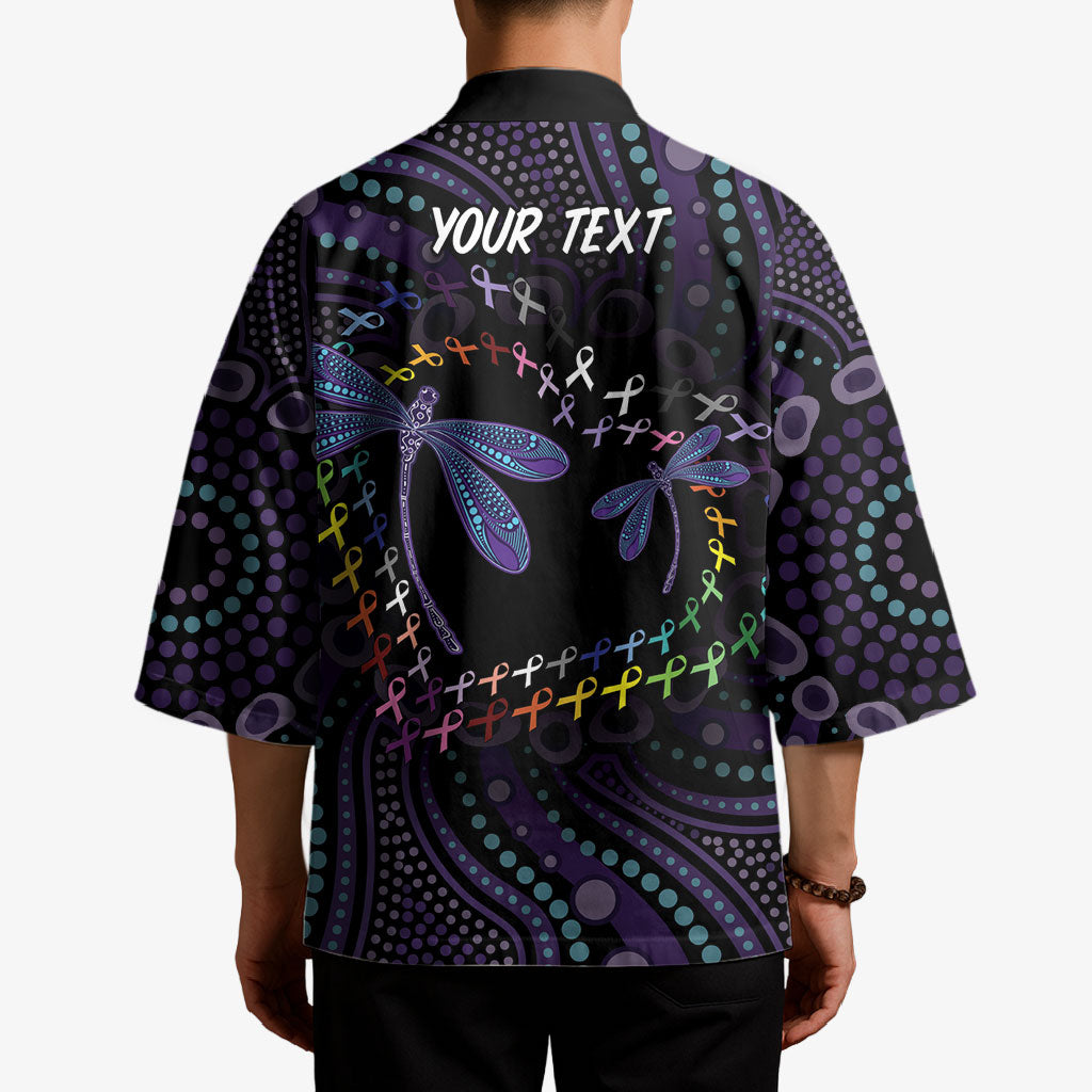 Fight Cancer In All Colors Australia Indigenous Personalized Kimono Dragonflies Aboriginal Art