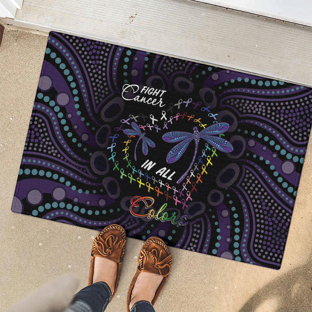 Fight Cancer In All Colors Australia Indigenous Rubber Doormat Dragonflies Aboriginal Art
