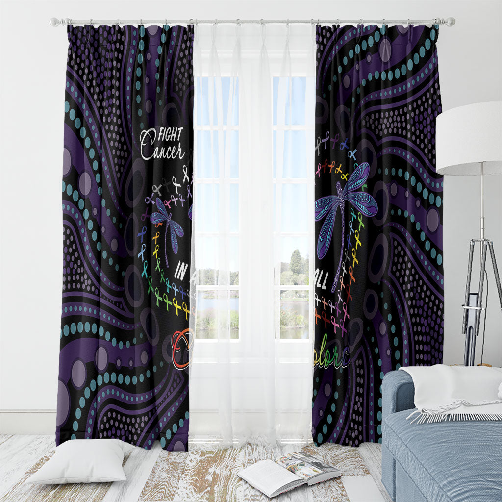 Fight Cancer In All Colors Australia Indigenous Window Curtain Dragonflies Aboriginal Art