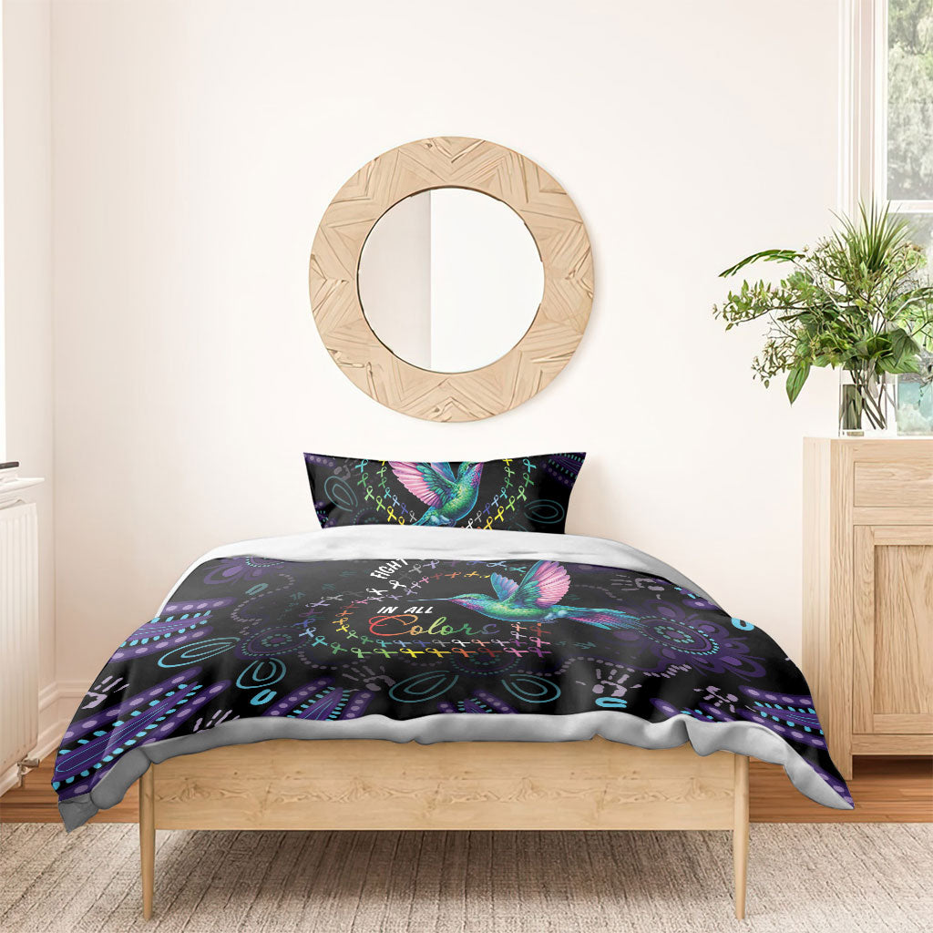 Australia Indigenous Aboriginal Arts Bedding Set Hummingbird - Fight Cancer In All Colors