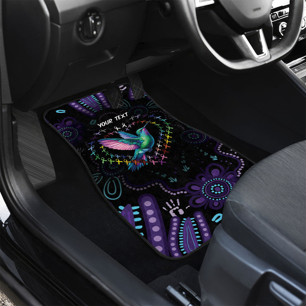Personalized Australia Indigenous Aboriginal Arts Car Mats Hummingbird - Fight Cancer In All Colors