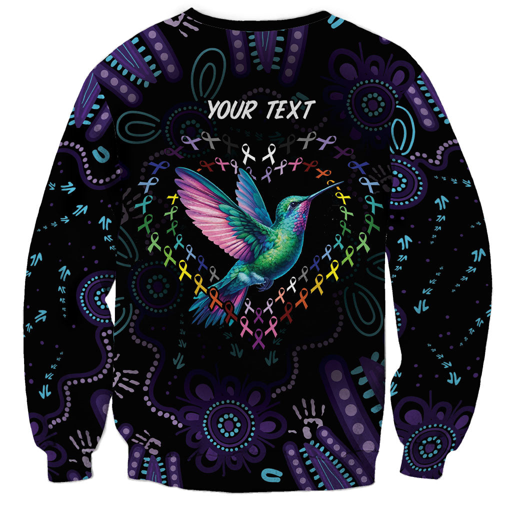 Personalized Australia Indigenous Aboriginal Arts Sweatshirt Hummingbird - Fight Cancer In All Colors