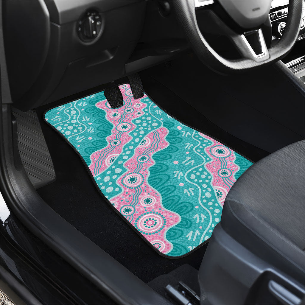 Hereditary Cancer Prevention Australia Indigenous Car Mats Pink and Teal