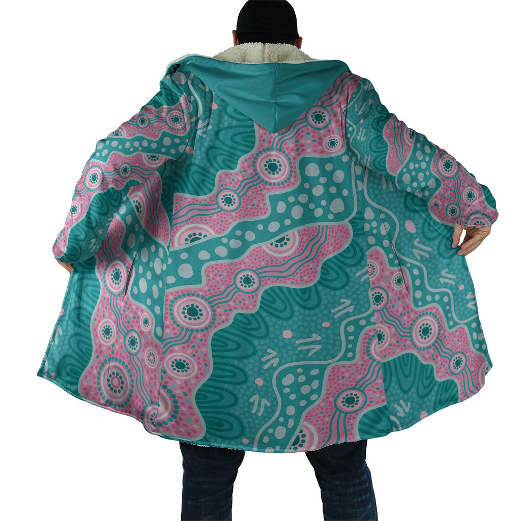 Hereditary Cancer Prevention Australia Indigenous Cloak Pink and Teal