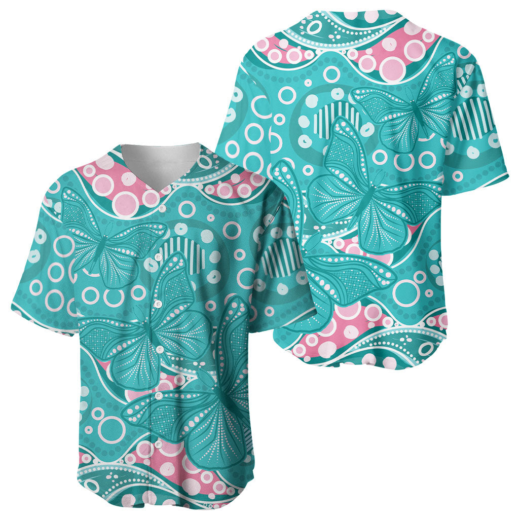 Australia Hereditary Cancer Prevention Baseball Jersey Aboriginal Butterflies