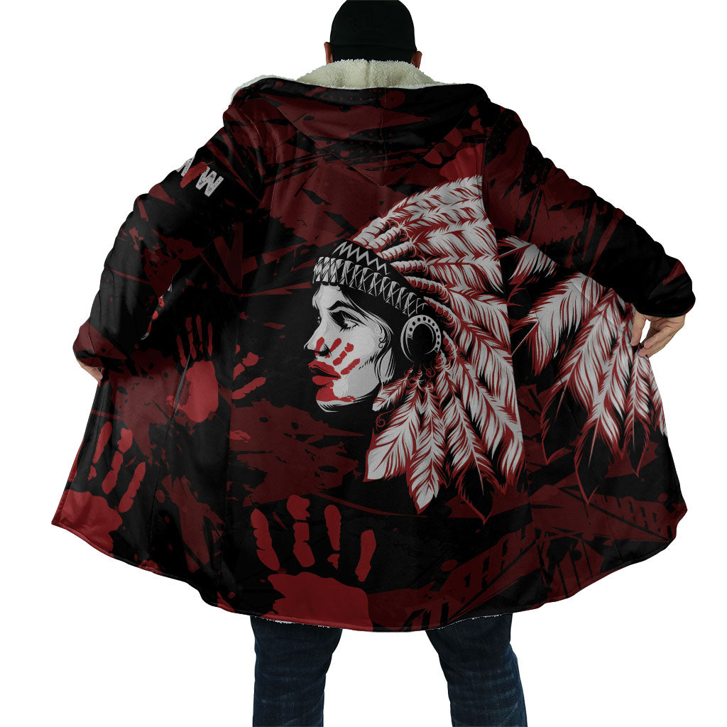 Native American MMIW Cloak Red Handprint Grunge Style