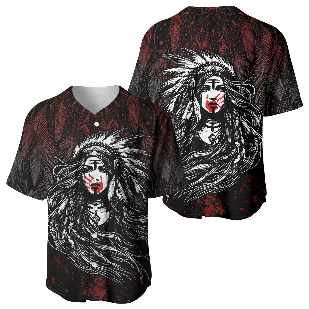 Native American MMIW Red Handprint Baseball Jersey Dreamcatcher
