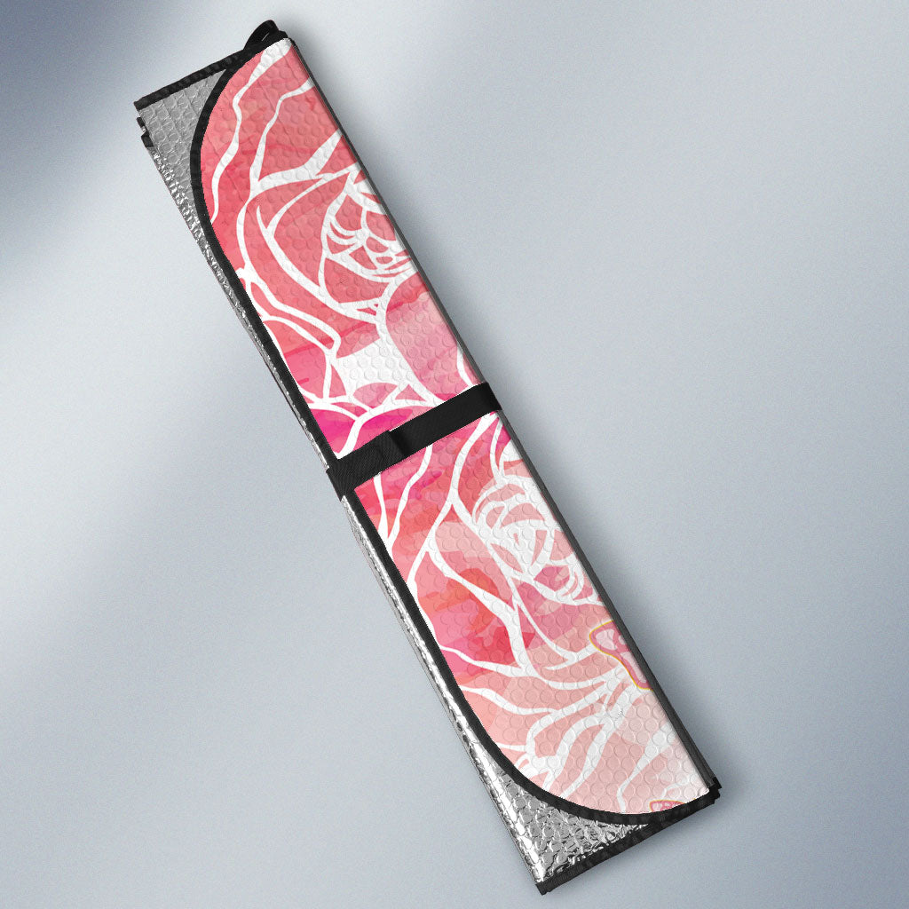 Australia Personalized Auto Sun Shade Breast Cancer Pink Ribbon - Marble Roses