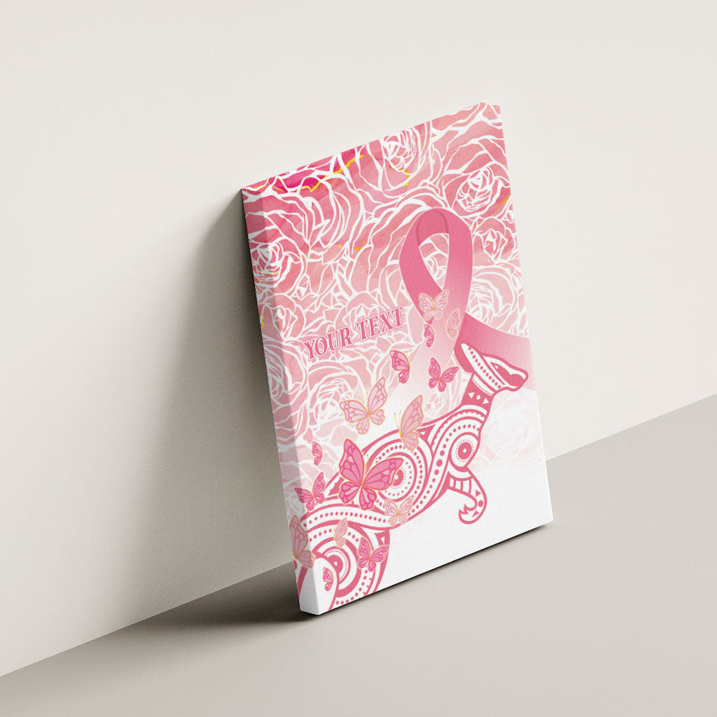 Australia Personalized Canvas Wall Art Breast Cancer Pink Ribbon - Marble Roses