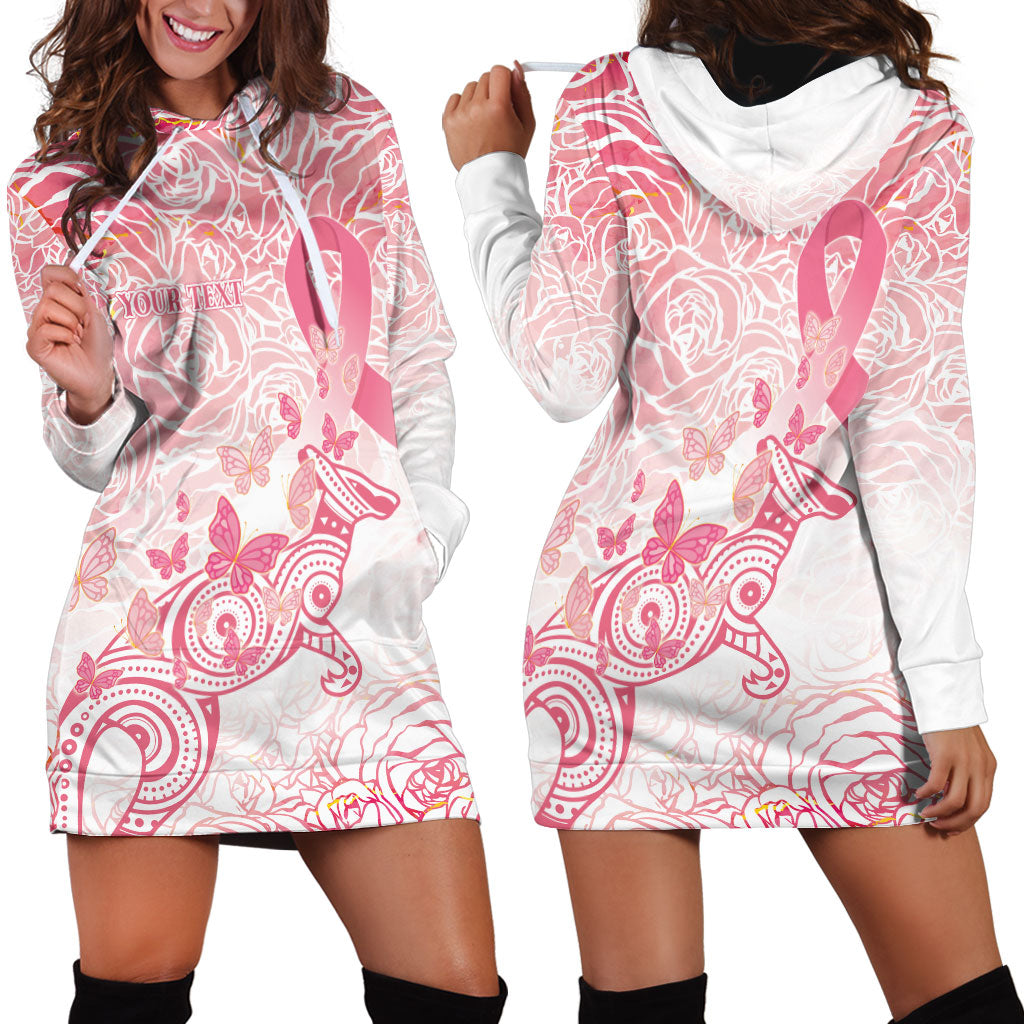 Australia Personalized Hoodie Dress Breast Cancer Pink Ribbon - Marble Roses