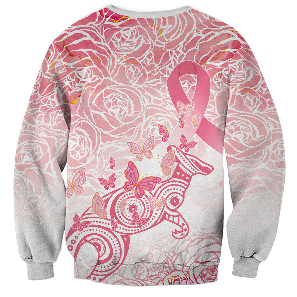 Australia Personalized Sweatshirt Breast Cancer Pink Ribbon - Marble Roses
