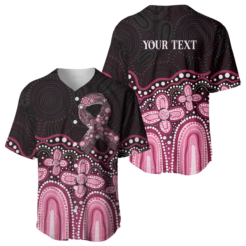 Australia Indigenous Personalized Baseball Jersey Aboriginal Pink Ribbon Art