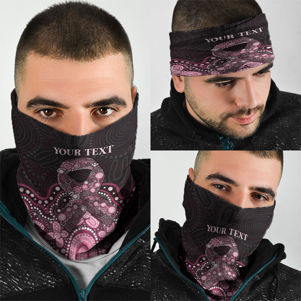Australia Indigenous Personalized Neck Gaiter Aboriginal Pink Ribbon Art