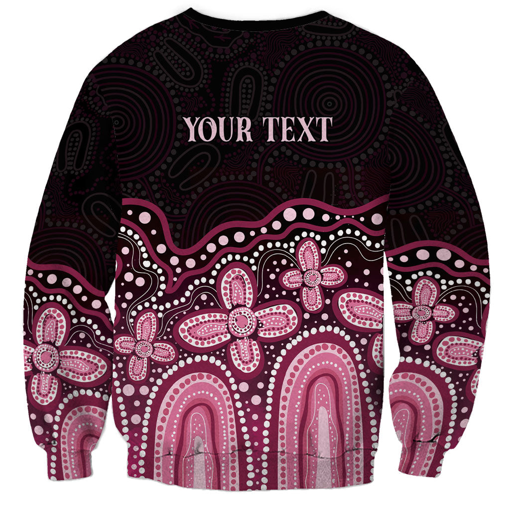 Australia Indigenous Personalized Sweatshirt Aboriginal Pink Ribbon Art